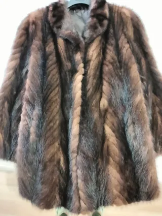 Chaquetón marrón de piel