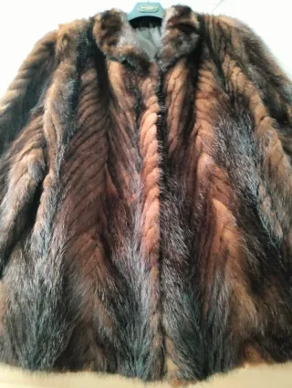 Chaquetón marrón de piel