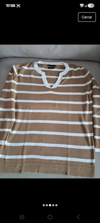 Jersey Massimo Dutti rayas marrones y blancas