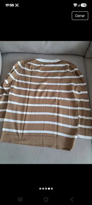 Jersey Massimo Dutti rayas marrones y blancas