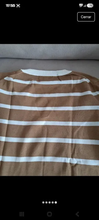 Jersey Massimo Dutti rayas marrones y blancas