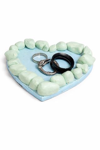 Mini joyero corazón azul y verde