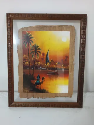 Quadro in papiro con scena egizia