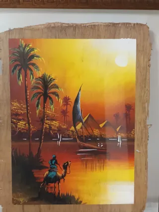 Quadro in papiro con scena egizia