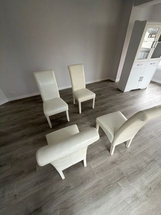 Juego de 4 sillas de comedor blancas