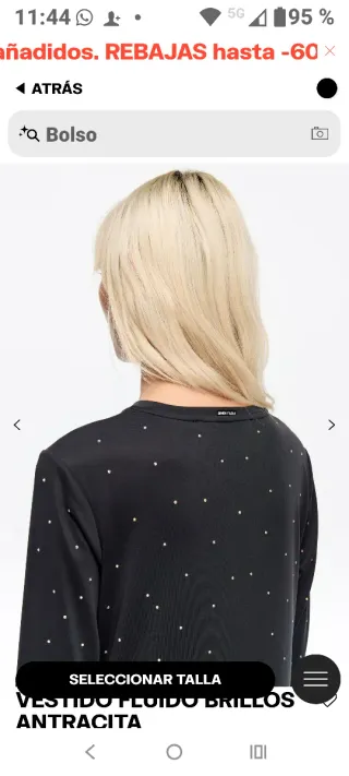 Vestido BIMBA Y LOLA gris antracita Brillos+Regalo