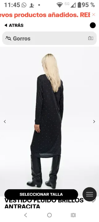 Vestido BIMBA Y LOLA gris antracita Brillos+Regalo