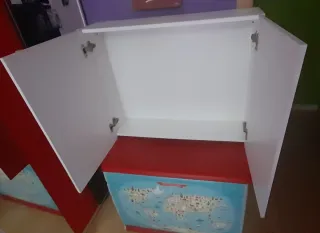 Armario baño espejo madera y cristal