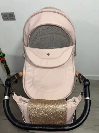 Carrito de bebé 3 piezas rosa