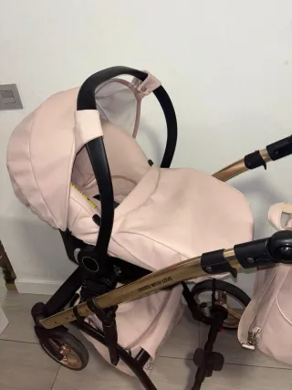 Carrito de bebé 3 piezas rosa