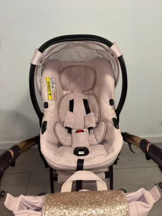 Carrito de bebé 3 piezas rosa