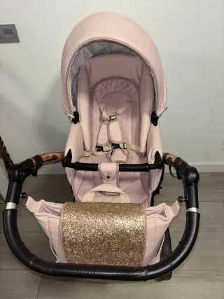 Carrito de bebé 3 piezas rosa