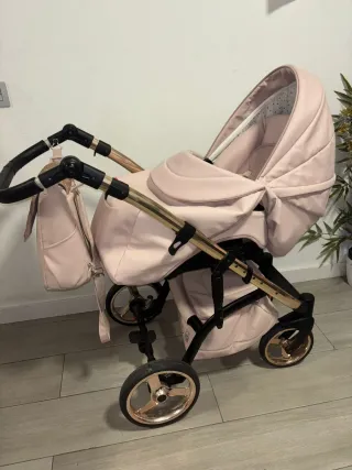 Carrito de bebé 3 piezas rosa