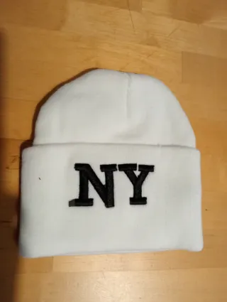 Gorro de lana NY blanco
