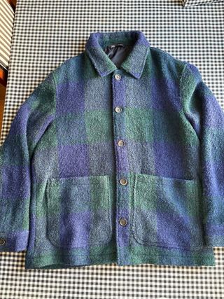 Chaqueta Zara cuadros verde y azul