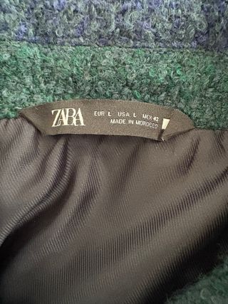 Chaqueta Zara cuadros verde y azul