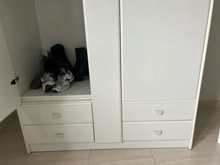 Armario blanco 3 puertas con cajones