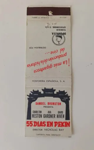 Carterita Cerillas Película 55 Días en Pekín