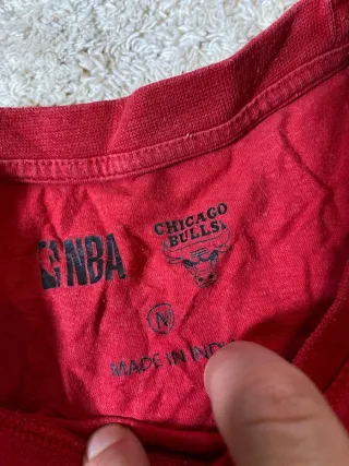 Camiseta NBA Chicago Bulls Manga Larga Roja