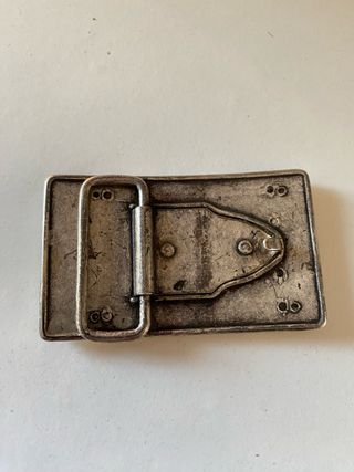 Hebilla de cinturón plateada diseño mosaico