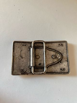 Hebilla de cinturón plateada diseño mosaico