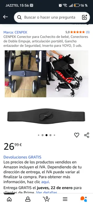 Connettore per unire due passeggini YOYO