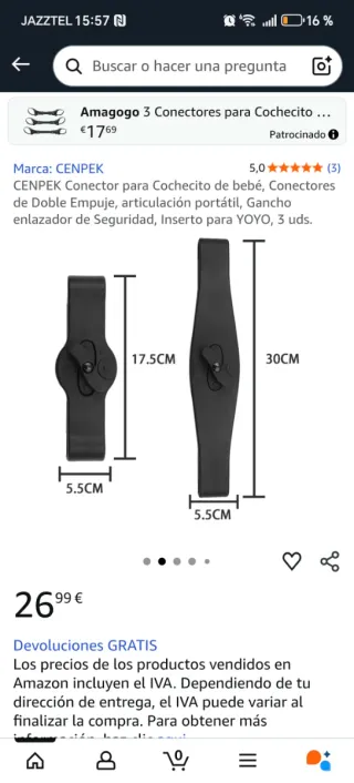 Connettore per unire due passeggini YOYO