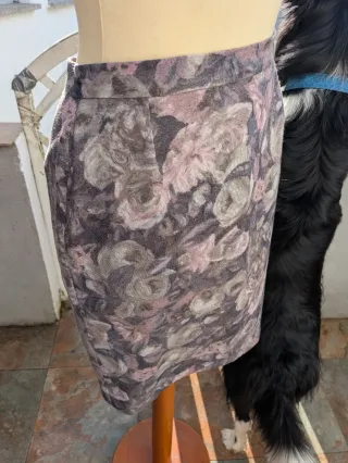 Falda tubo vintage flores talla 34