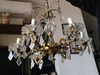 Lampara de araña con lágrimas de cristal