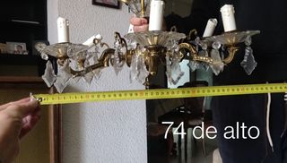 Lampara de araña con lágrimas de cristal