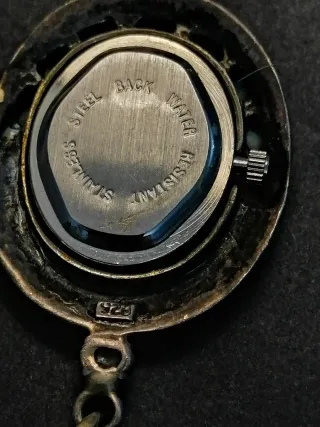 Colgante Reloj Plata Turquesas