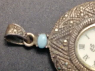 Colgante Reloj Plata Turquesas