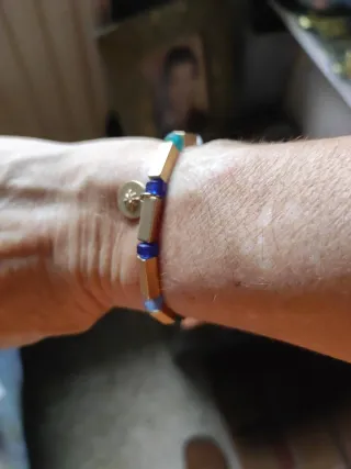 Lote 2 Pulseras Doradas y Turquesa