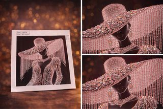 Dipinto con strass donna con cappello