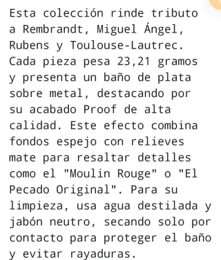 4 Medallas Conmemorativas Pintores 1 x 20€