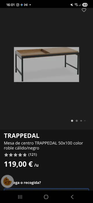 Mesa de centro JYSK madera y metal