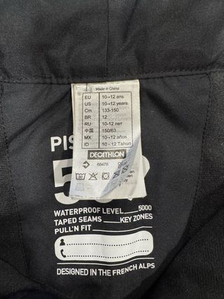 Pantalon esquí/snow con tirantes wedze.133-150cm