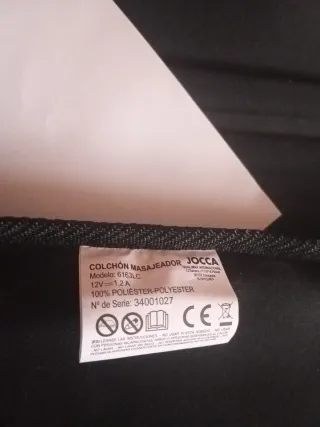 Colchoneta de  masaje con calor 10 motores