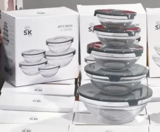 Conjunto 5 Taças SK Vidro e Plástico