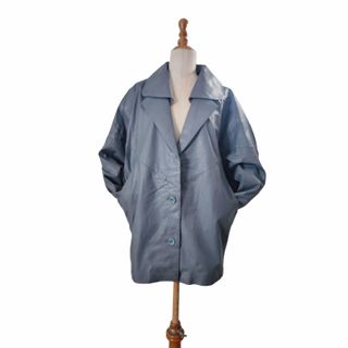 Vintage/ Chaqueta oversize cuero genuino gris M