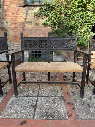 Conjunto 7 Sillas Madera Tallada