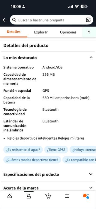 DOOGEE Reloj Inteligente Militar Táctico
