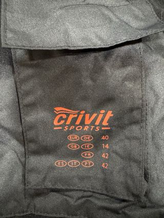 Chaqueta esquí para mujer negra ,talla 40 .Crivit.