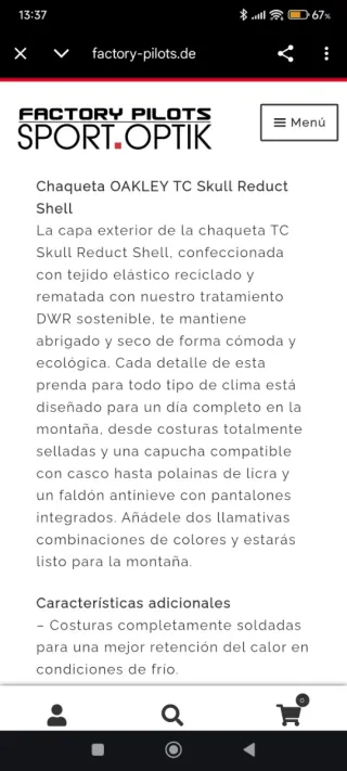 Cazadora Oakley esquí snowboard nieve