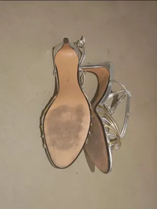 Sandalias Zara Talla 38 Doradas y Plateadas