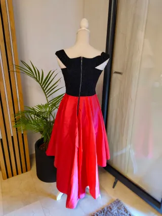 Vestido fiesta negro y rojo