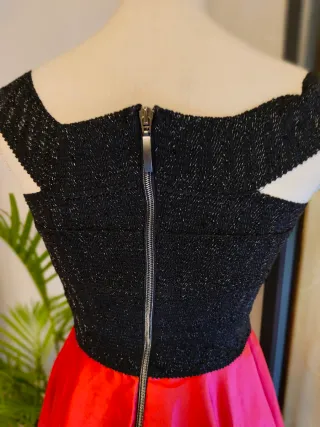 Vestido fiesta negro y rojo