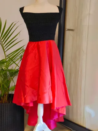 Vestido fiesta negro y rojo