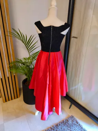 Vestido fiesta negro y rojo