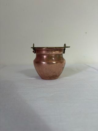 Mini paiolo secchiello o vaso decorativo in rame